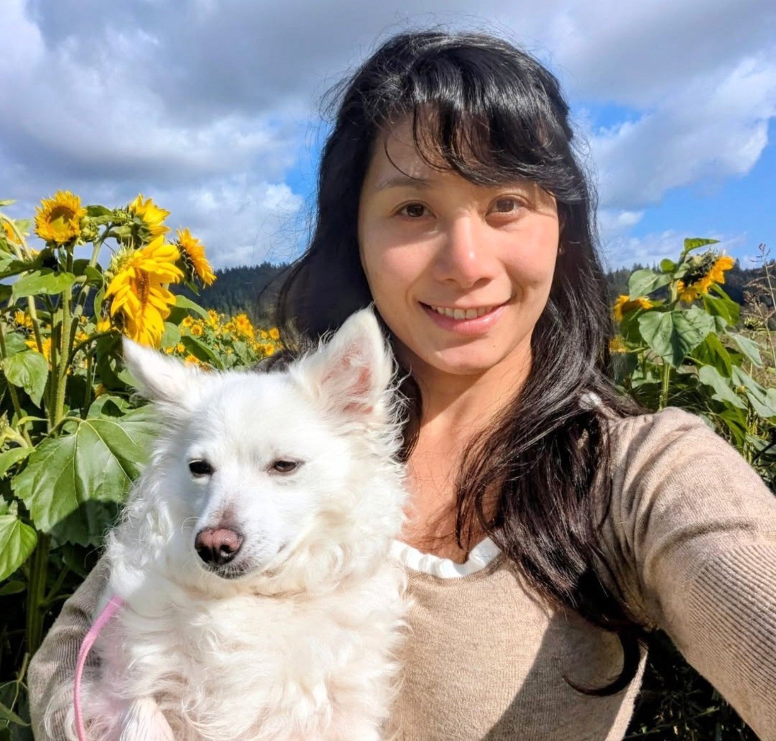 Yuki and me among the sunflowers