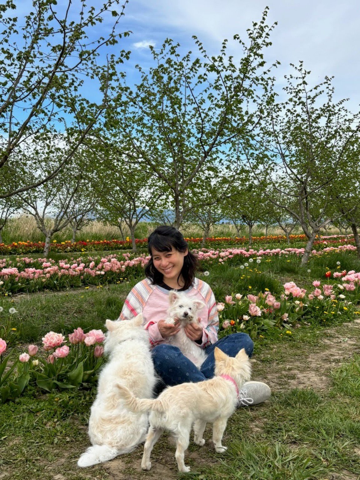 Together beneath the orchard trees